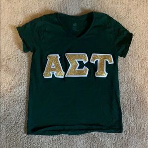 Alpha sigma tau raised letters tshirt